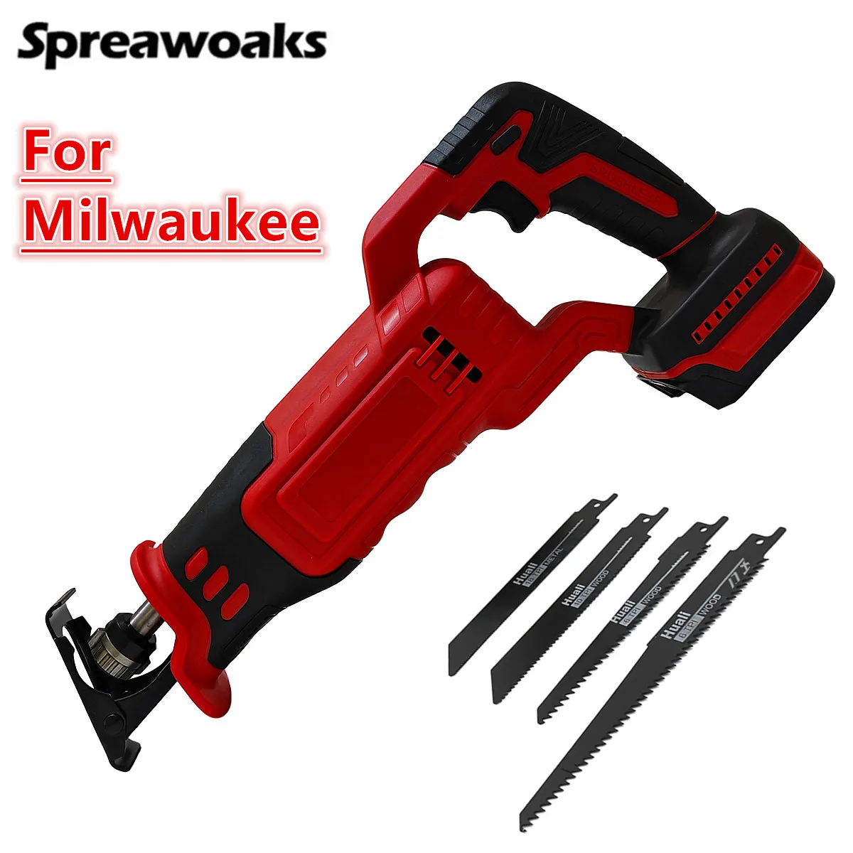 

Brushless Reciprocating Saw variable Speed High-Power Cordless Electric Saber Saw With 4 Blades Tools For Milwaukee 18V Battery