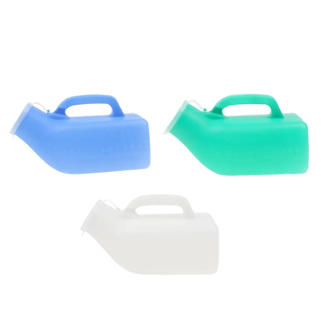 زجاجة نونية مبولة للرجال مع غطاء ومقبض، مساعدة في حالات الطوارئ؛ 23 × 9.3 × 12