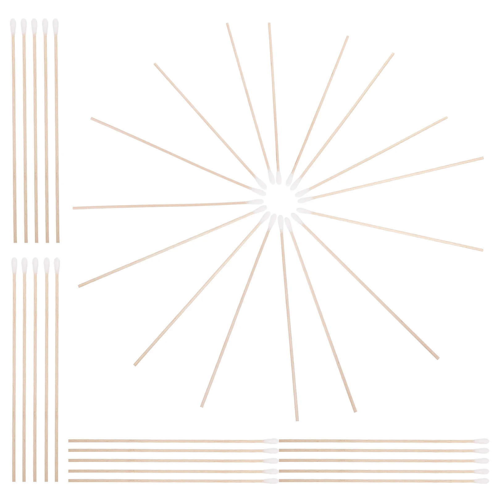 100 قطعة مسحات قطنية للاستعمال مرة واحدة جذع خشبي قوي طرف ناعم للتجميل أدوات تنظيف العناية بالبشرة براعم مسحات للاستخدام الطبي