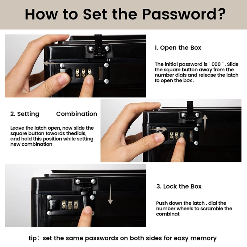 صناديق قفل كبيرة للأشياء الشخصية، صندوق قفل الأدوية مع Code15.3X11x8.6In صندوق تخزين قابل للقفل