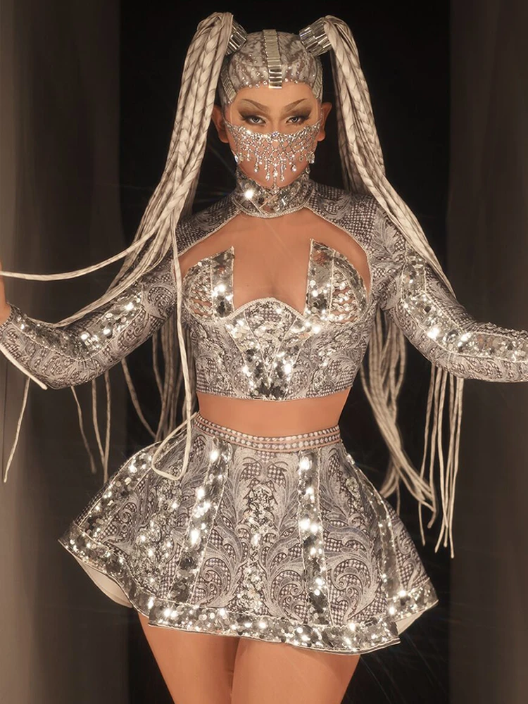 ชุดบอดี้สูทกำมะหยี่สีดำประดับคริสตัลวิบวับ แขนยาว สำหรับผู้หญิง ปี 2025 เหมาะสำหรับงานเลี้ยงกลางคืน งานกาล่า งานปาร์ตี้ งานแสดงบนเวที ไนต์คลับ บาร์