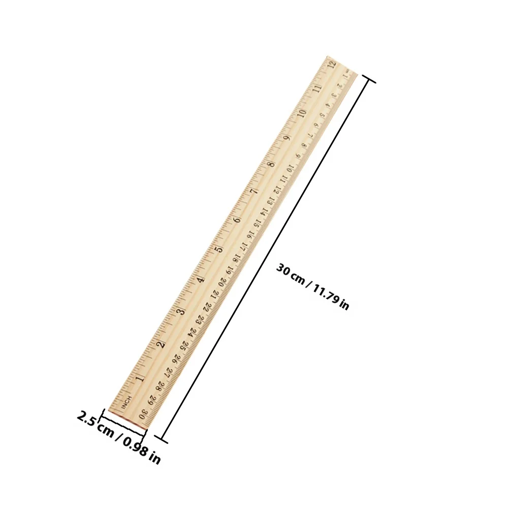 20Pcs Wooden Rulers Not Easy to Break Useful for Architects Engineers Classroom Supplies Wooden Rulers Straight Ruler