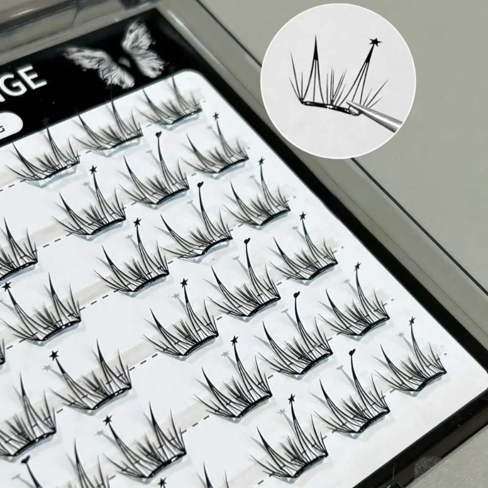 

6/10 Rows Star Heart Sequins False Eyelashes Natural Thick Dense Curled Fake Lashes Extension DIY Self-adhesive Makeup Tools