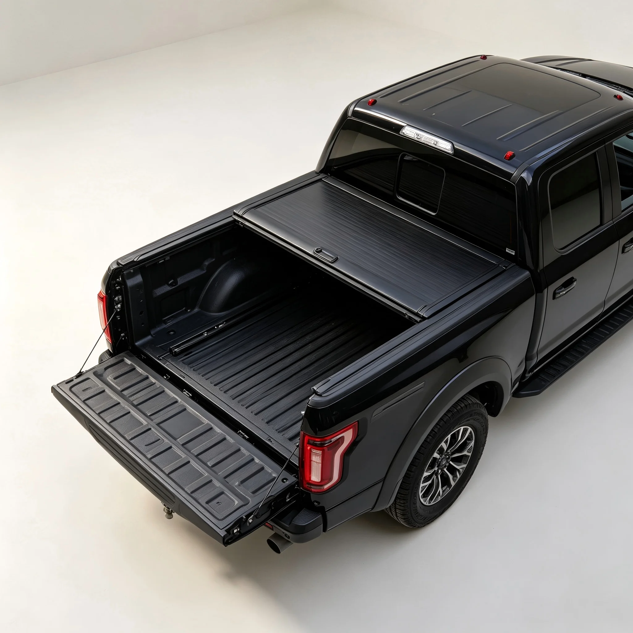 Hard Aluminum Roller Tonneau Cover, Waterproof Lockable Retractable Truck Bed Cover for Ford Pickup Trucks
