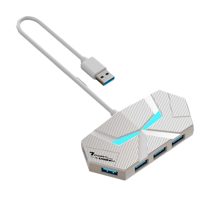 

7 портов USB 3.0 Type C HUB Расширитель 5 Гбит/с Высокоскоростной адаптер OTG Док-станция для ноутбука Жесткий диск Мышь Клавиатура