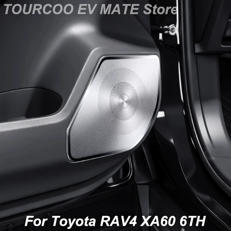 

For Toyota RAV4 XA60 6TH 2026 Stainless Steel Door Loudspeaker Decorative Cover Sticker Auto Styling Modified Accessories