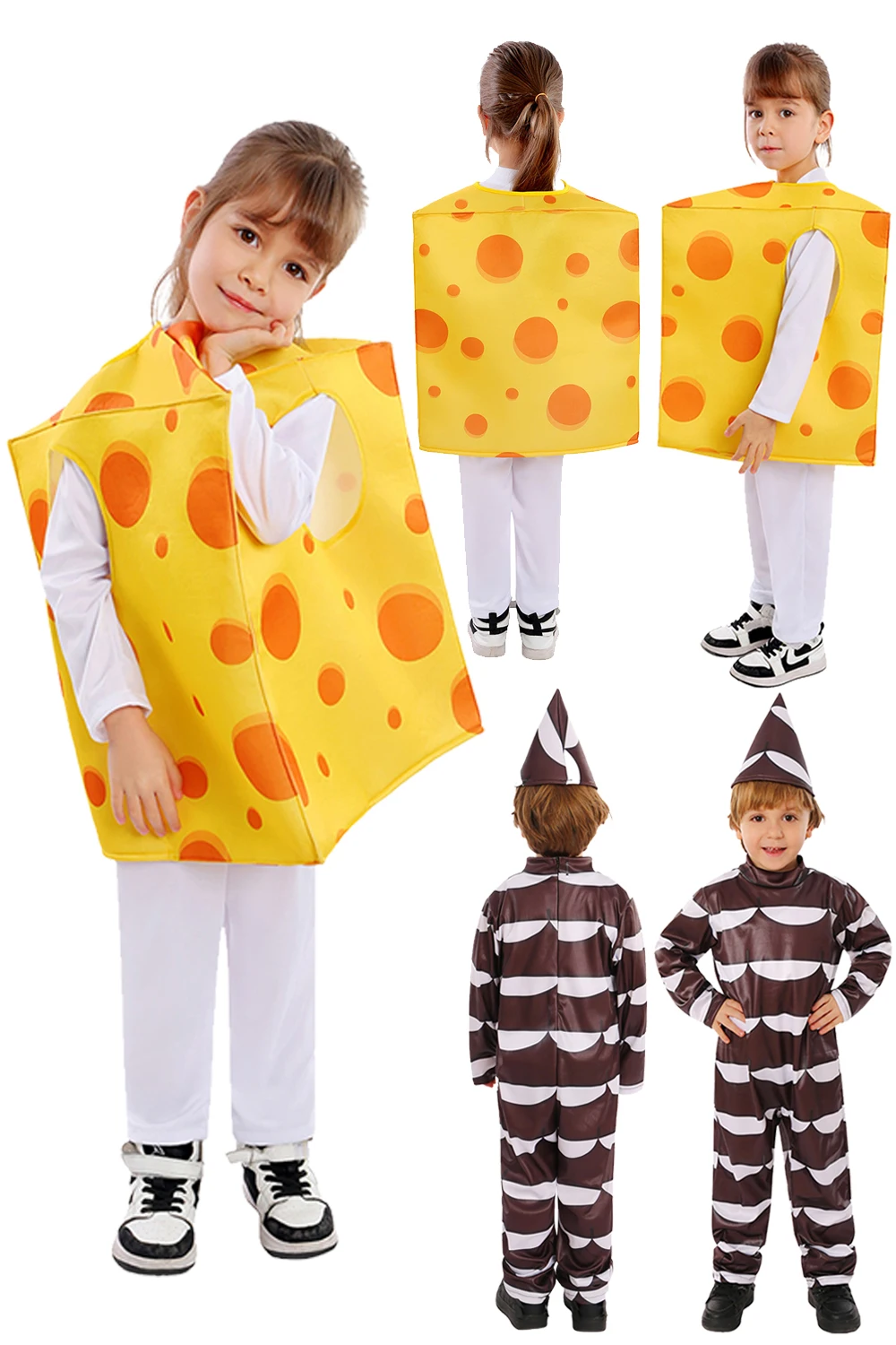 Cute Cheese Cosplay Costume for Kids, Role Play, Comida dos desenhos animados, Fantasia Roleplay, Fantasia extravagante, Roupas de festa, Meninos e meninas