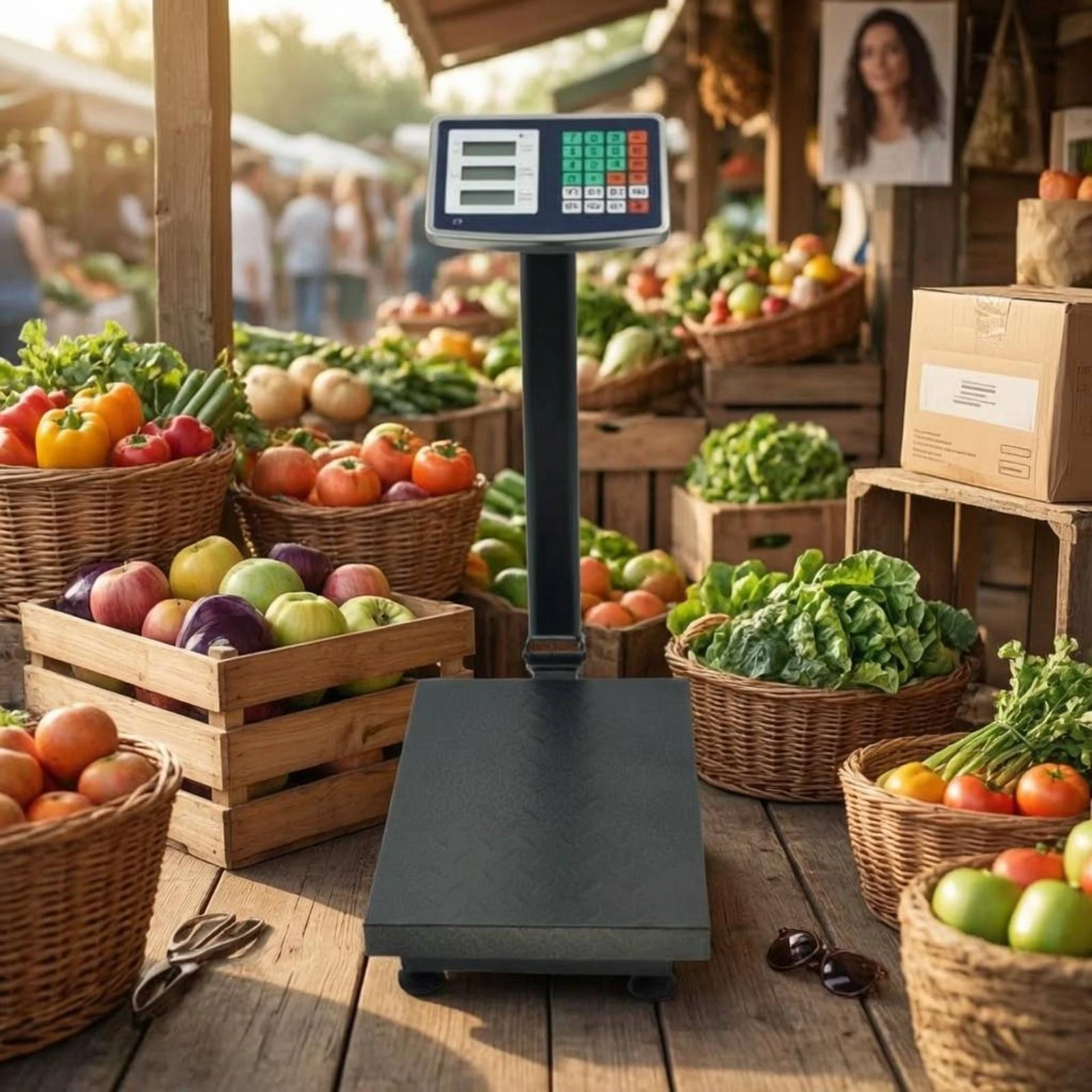 Folding Weighing Scale Foldable Commercial Digital Scale Business Equipment Two-Way Power Rechargeable Battery for Storage