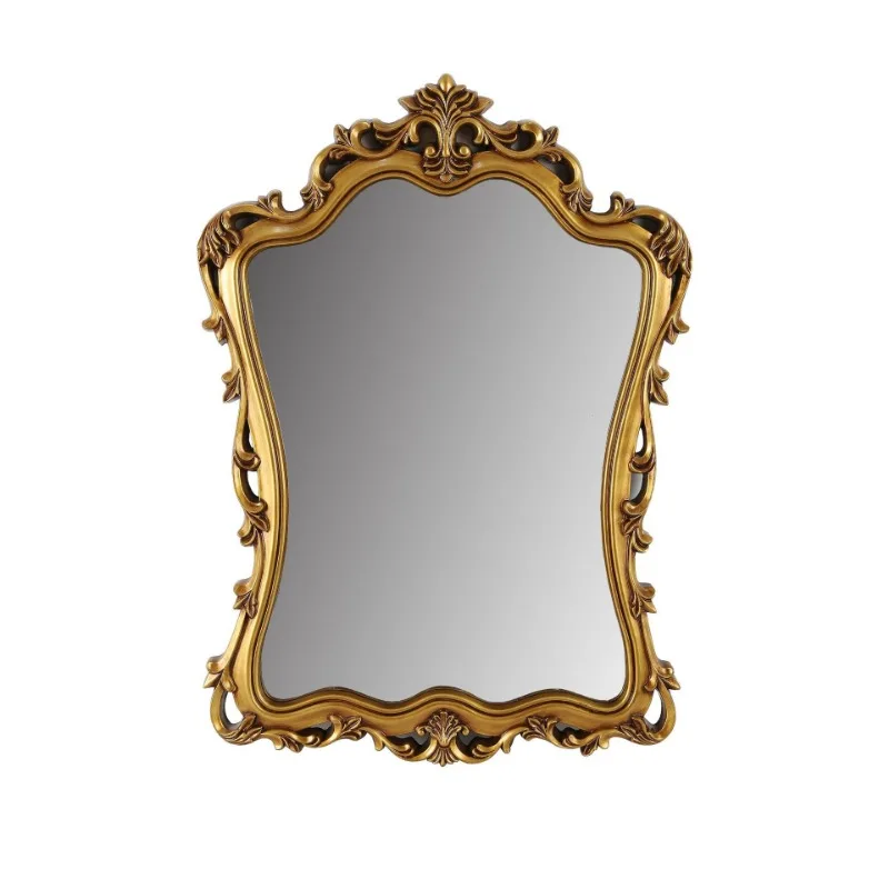 European carved bathroom mirror French retro American bathroom mirror hotel wall decorative dressing bathroom