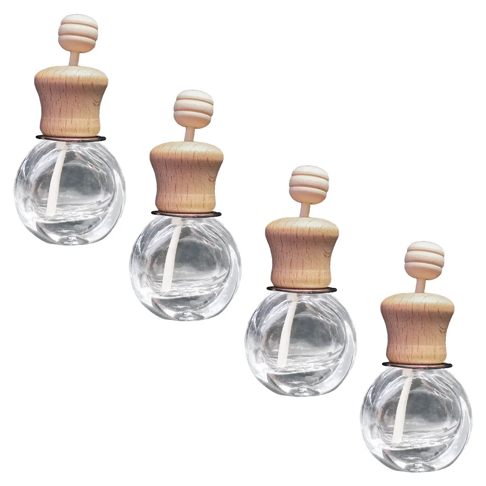 

4 pcs Car Perfume Auto Fragrance Clamps Aroma Diffuser Bottle Vehicle Vent Decor Glass Wood Vent Outlet Clip