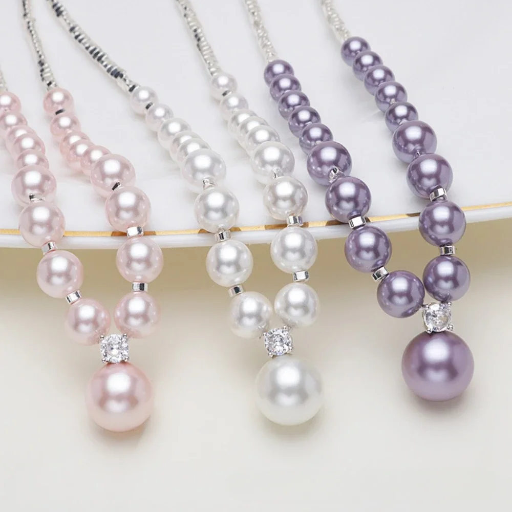 

Charm Fashion Imitation Pearl Necklace for Women New Luxurious Collarbone Chain Girls Gifts Weddings Banquets Clothing Parts