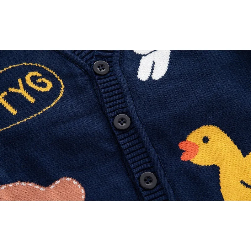 2 To 7 Years spring Autumn Winter Children's Clothing cartoon Knitted Cardigan Sweater Wool Knitted Coat Kids Cartoon Sweater image 3