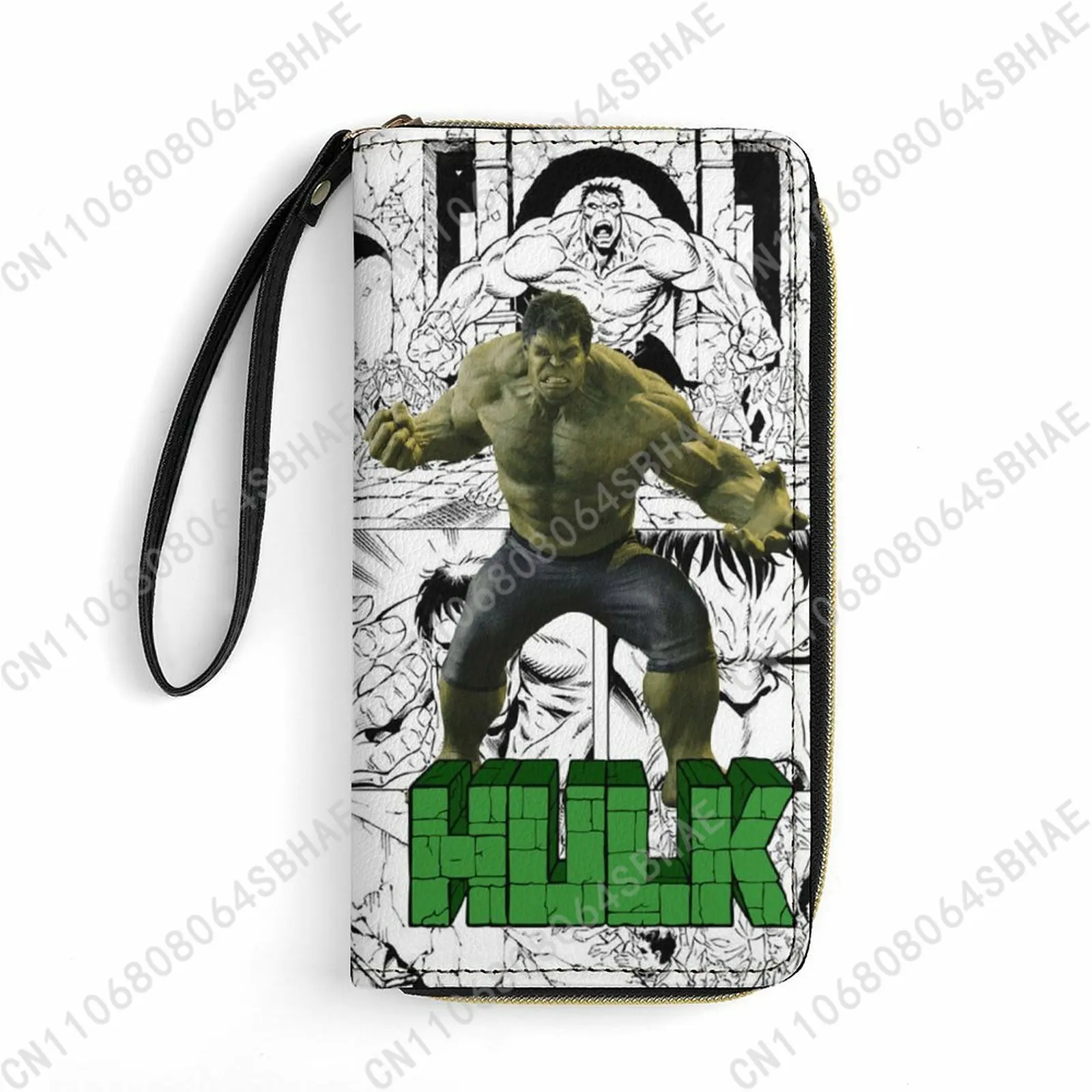 

Marvel The Incredible Hulk Custom PU Leather Wallet Rope Handle Small Portable Card Holder Men Women Purse Gift Friend Cosplay