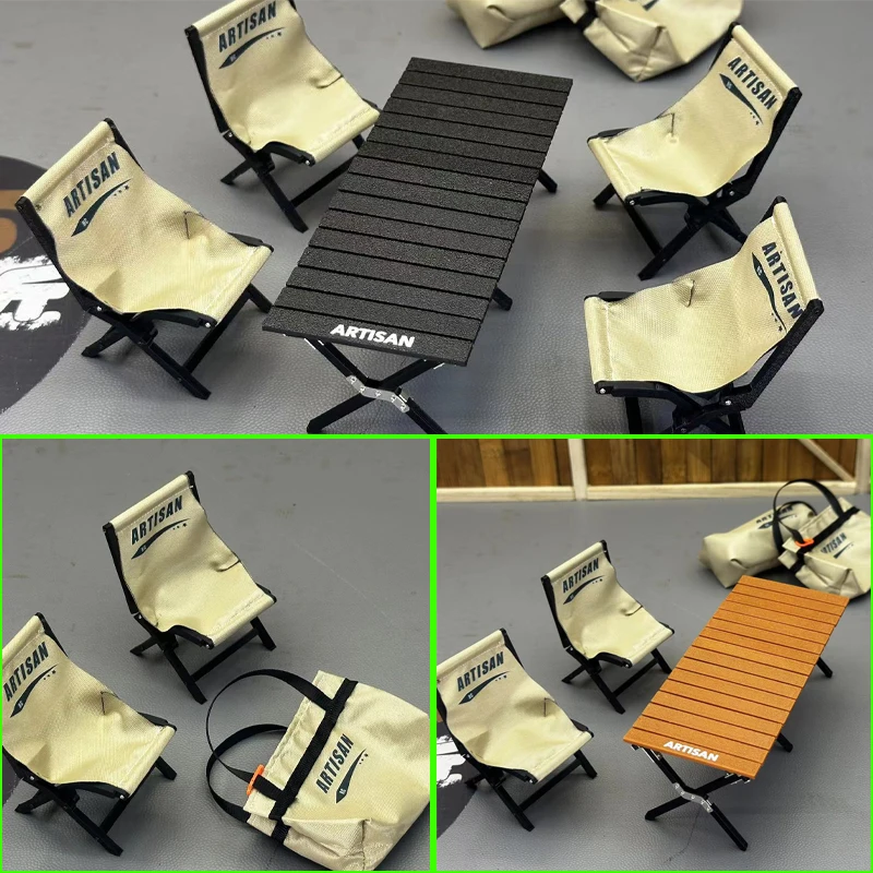 

Simulation Camping Equipment Mini Outdoor Model Folding Seat Mini Egg Roll Table Ornaments for 1/10 RC Crawler Car Parts