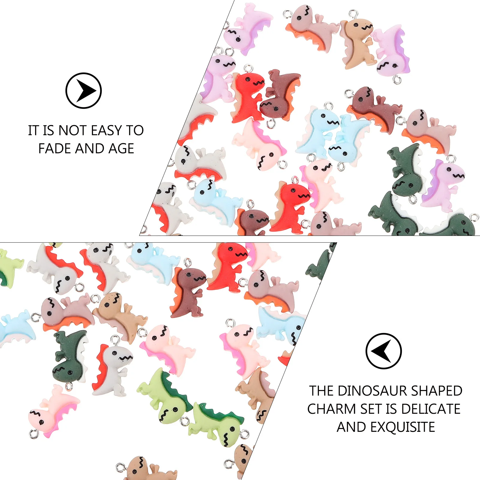 

50Pcs Colorful Dinosaur Pendants Resin Charms DIY Jewelry Making Findings Keychain Necklace Accessories Gift Dinosaur Charms