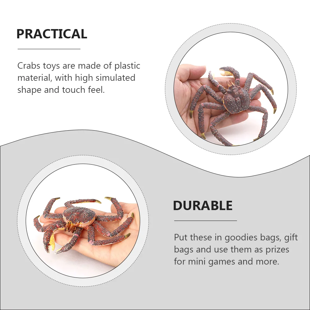 Childrens Toys Simulation Crab Model Home Decorations Simulated Marine Crabs Ornament Plastic Animals Crab-shaped Baby