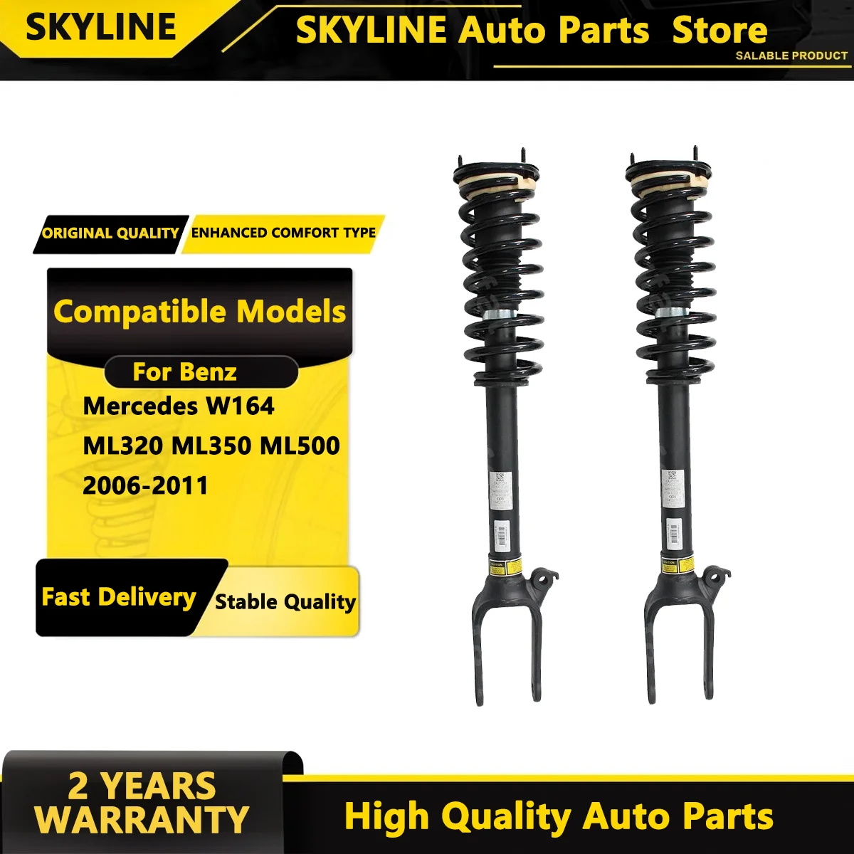 SKYLINE 2x Front Right Left Shock Spring Strut For Mercedes W164 ML320 ML350 ML500 06-11