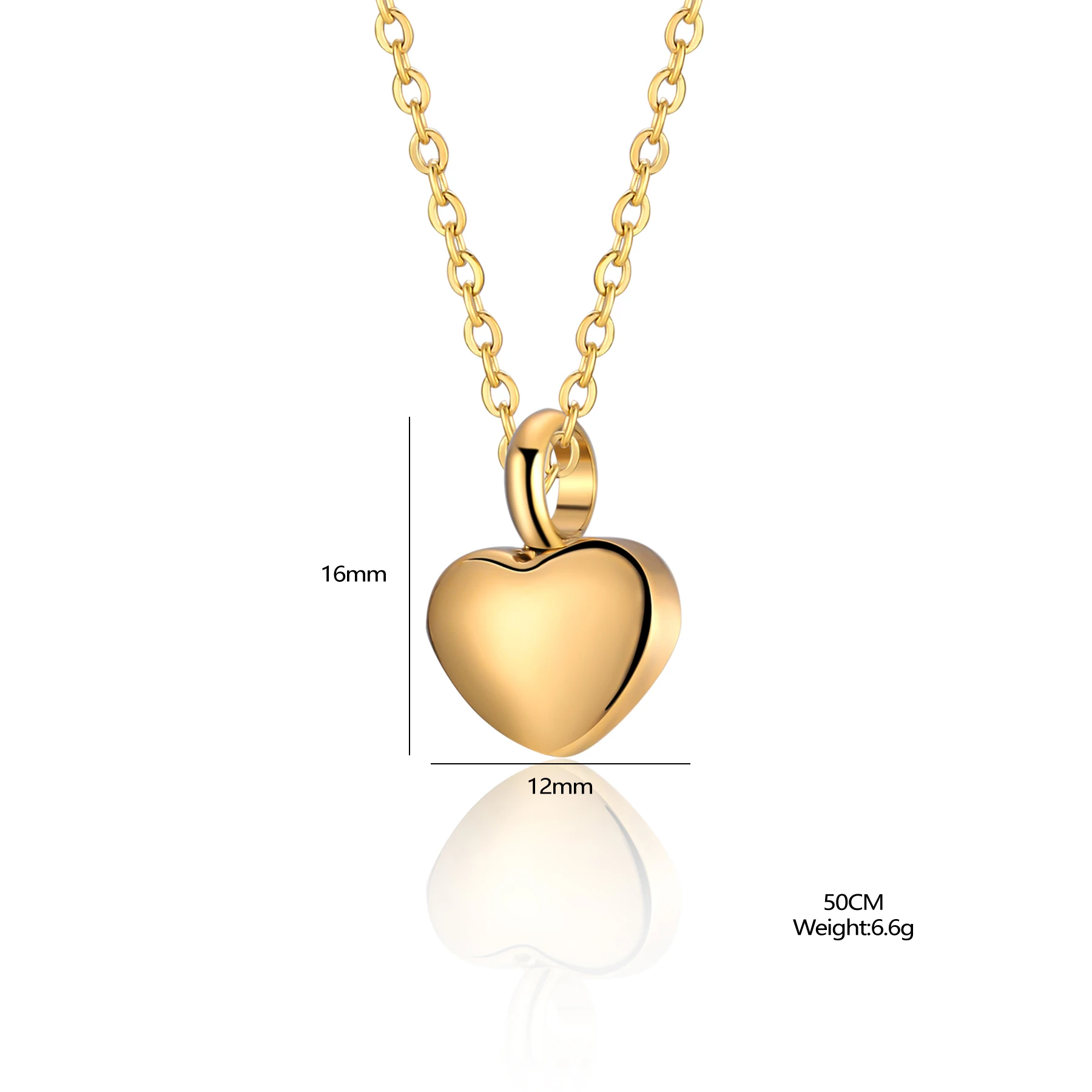 Stainless Steel Small Heart pendant Cremation heart  Charm Necklace makings  Memorial jewelry For Women