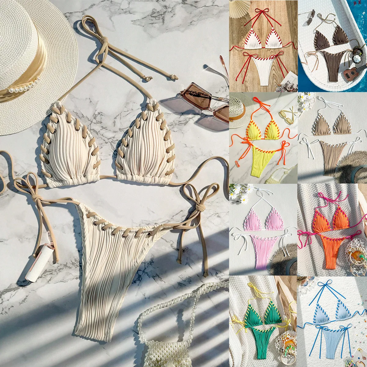 بيكيني المرأة 2025 جديد مثير ملابس السباحة عطلة الشاطئ ثوب السباحة مثير مجموعة البكيني Highwaist #2