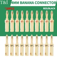 20PCS 4mm Banana Plugs with 24K Gold-Plated Connector and Screw Lock—Suitable for Audio System, Amplifier Speaker Connections
