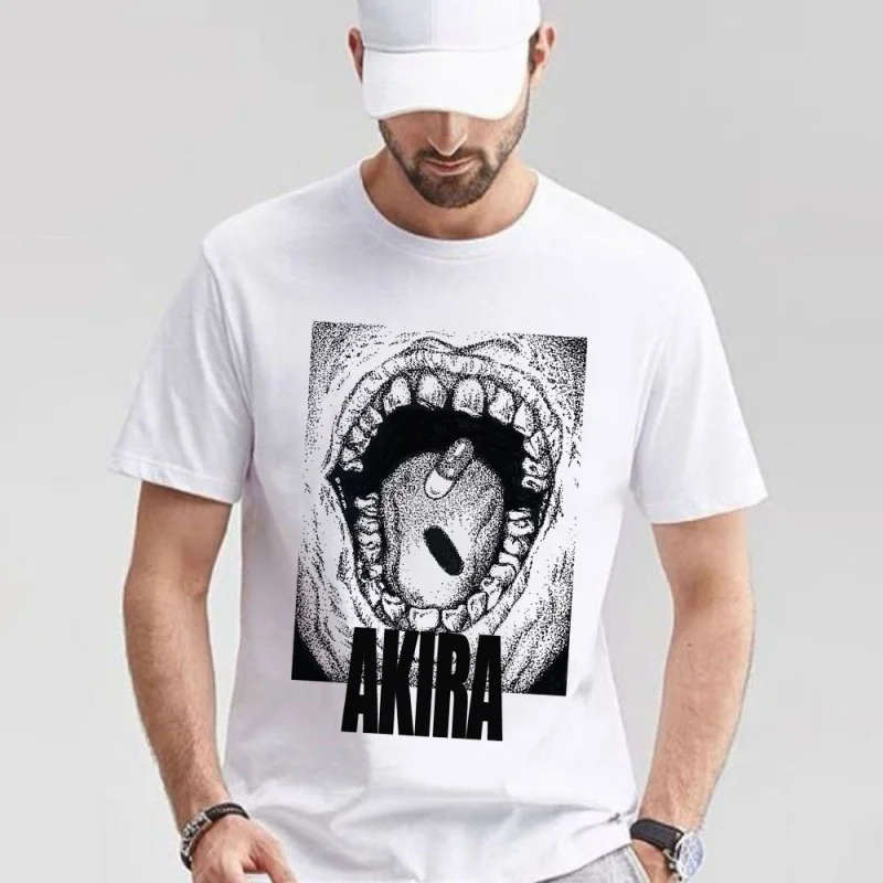 

0310 Vintage Akira Anime T Shirt Cyberpunk Manga City explosion Graphic clothes cyber mecha Neo-Tokyo Streetwear All size tops