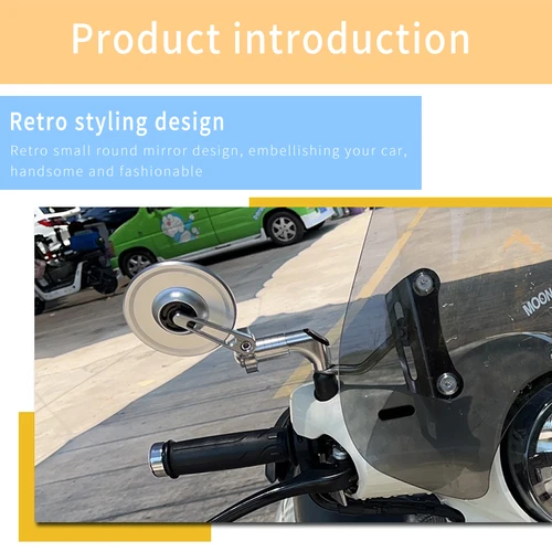 Imagen 2 del producto Retrovisores para motocicleta, manillar Cafe Racer CNC para Scooter de 7/8 ""(22mm), extremo de manillar con inserto de extremo de barra estándar