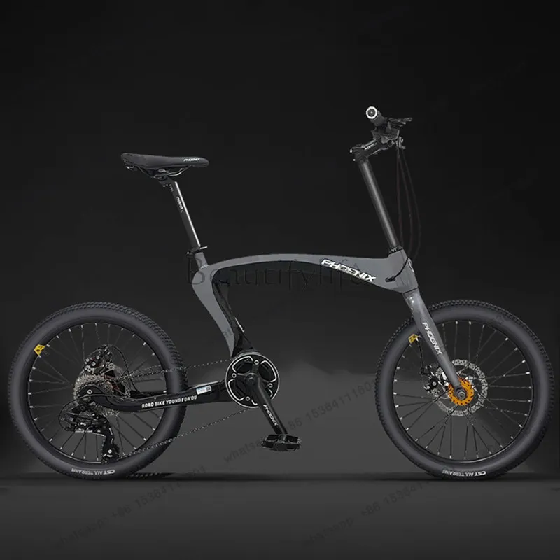 Carbon fiber 20 inch straight handle road car variable speed bicycle adult sports car
