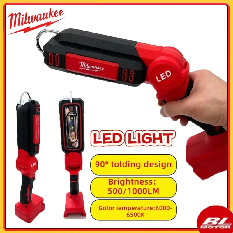 

Milwaukee LED Work Light Super Bright 90 DegreeClip on Light Lithium Battery 20V M18 Flood Light Outdoor Lighting Camping