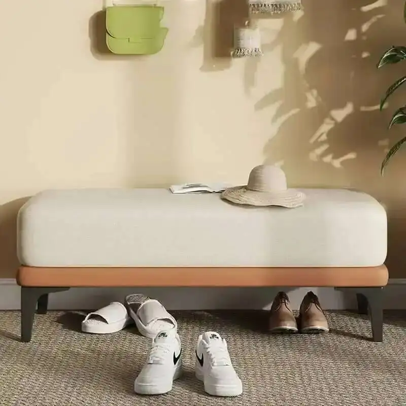 Cómodos otomanos pasillo espacio elegante sala de terciopelo salón de belleza banco cómodo zapatos Glam banco de vida lindo PUF muebles de ahorro