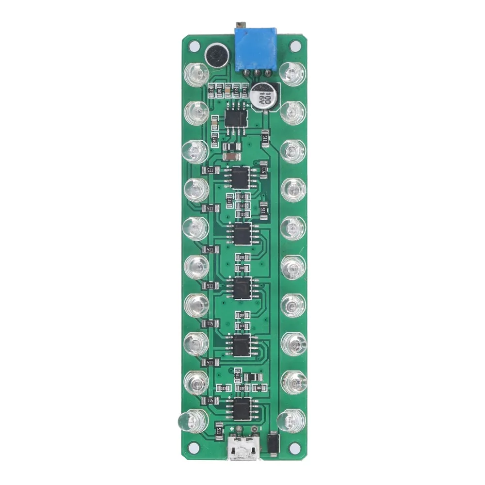 LED Display VU Meter Voice Control Melody Light LED VU Meter Reverse Connection Protection LED Indicates Melody Light