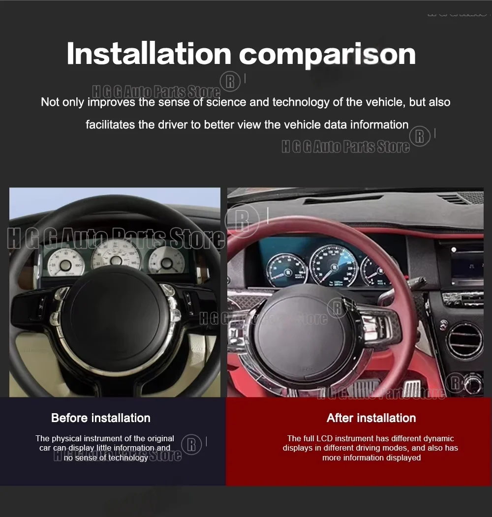 

ЖК-панель приборной панели KKJ LHD RHD для Rolls Royce Phantom 2004-2013 с многоцветным интерфейсом и высококачественным дисплеем