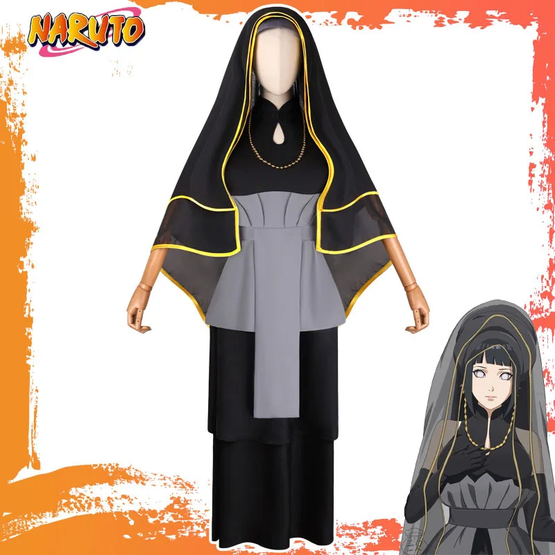 

The Last Hyūga Hinata Black Wedding Dress Cosplay Anime Clothing Halloween Costumes For Women Gothic Black Dresses ACGN Party