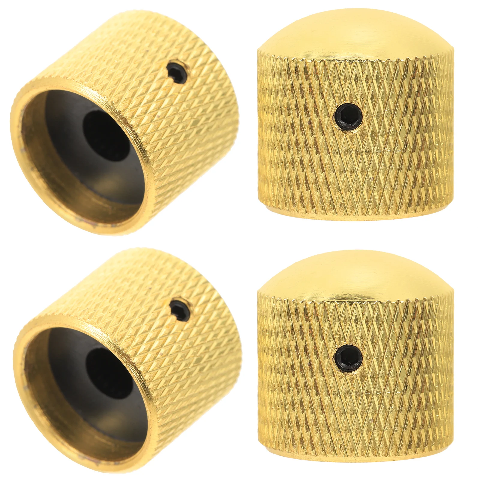 

4pcs Electric Guitar Volume Knobs Metal Cap Anti Corrosive Black Potentiometer Knobs Guitar Bass Accessories