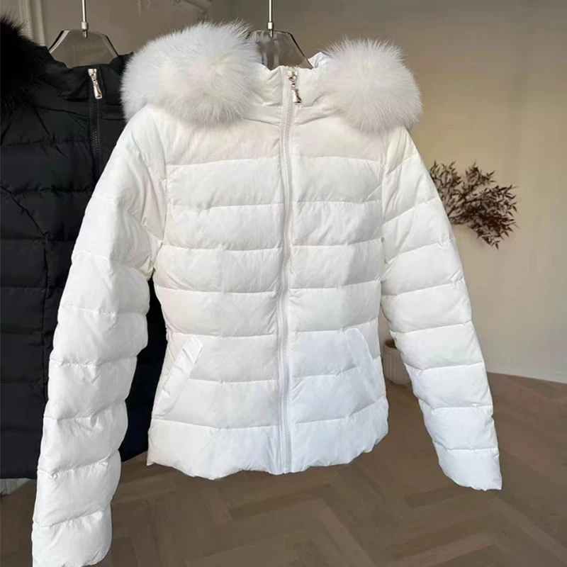 Winter Jacket New 2024 Korean Women Parka Big Fur Collar Hooded Thick Warm Female Coat Casual Outwear Down Cotton Jacket Parkas