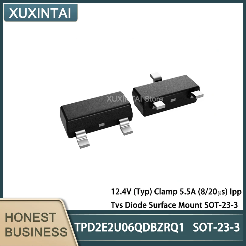 20Pcs/Lot New Original  TPD2E2U06QDBZRQ1 TPD2E2U06  12.4V (Typ) Clamp 5.5A (8/20µs) Ipp Tvs Diode Surface Mount SOT-23-3