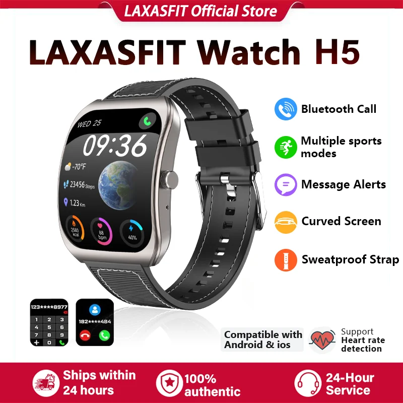

LAXASFIT Curved Screen Watches Fashion Smart Watch Men Heart Rate Sports Bluetooth Call Women Smartwatch 2025 New