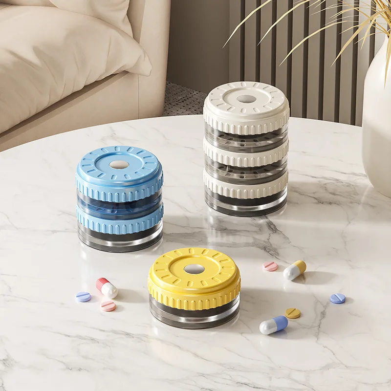 Magnetic Suction Portable Medicine Box, Stackable Home Packaging Medicine Box, Portable Sealed Box Cover, Moisture-Proof Box