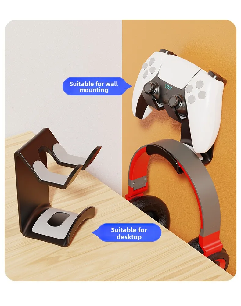 No Drilling Wall Mounted Game Controller Bracket Universal Game Controller Hanger Rack Holder for For Steam Controller2/PS5/PS4