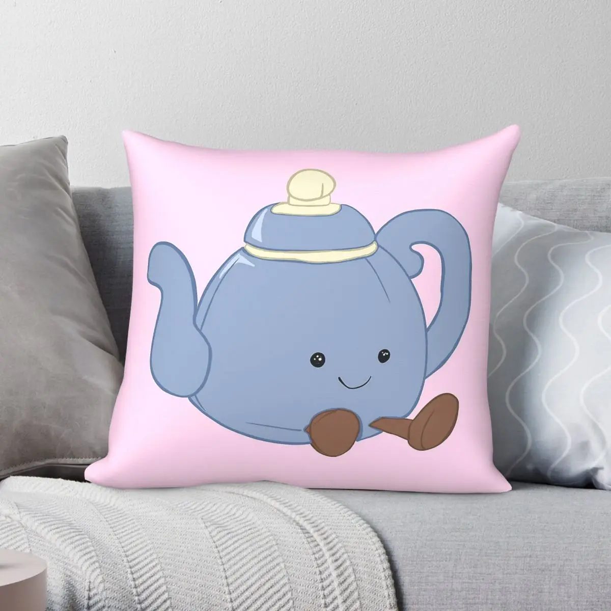 Amuseables Vicky Teapot Square Pillowcase Polyester Linen Velvet Printed Zip Decorative Throw Pillow Case Room Wholesale