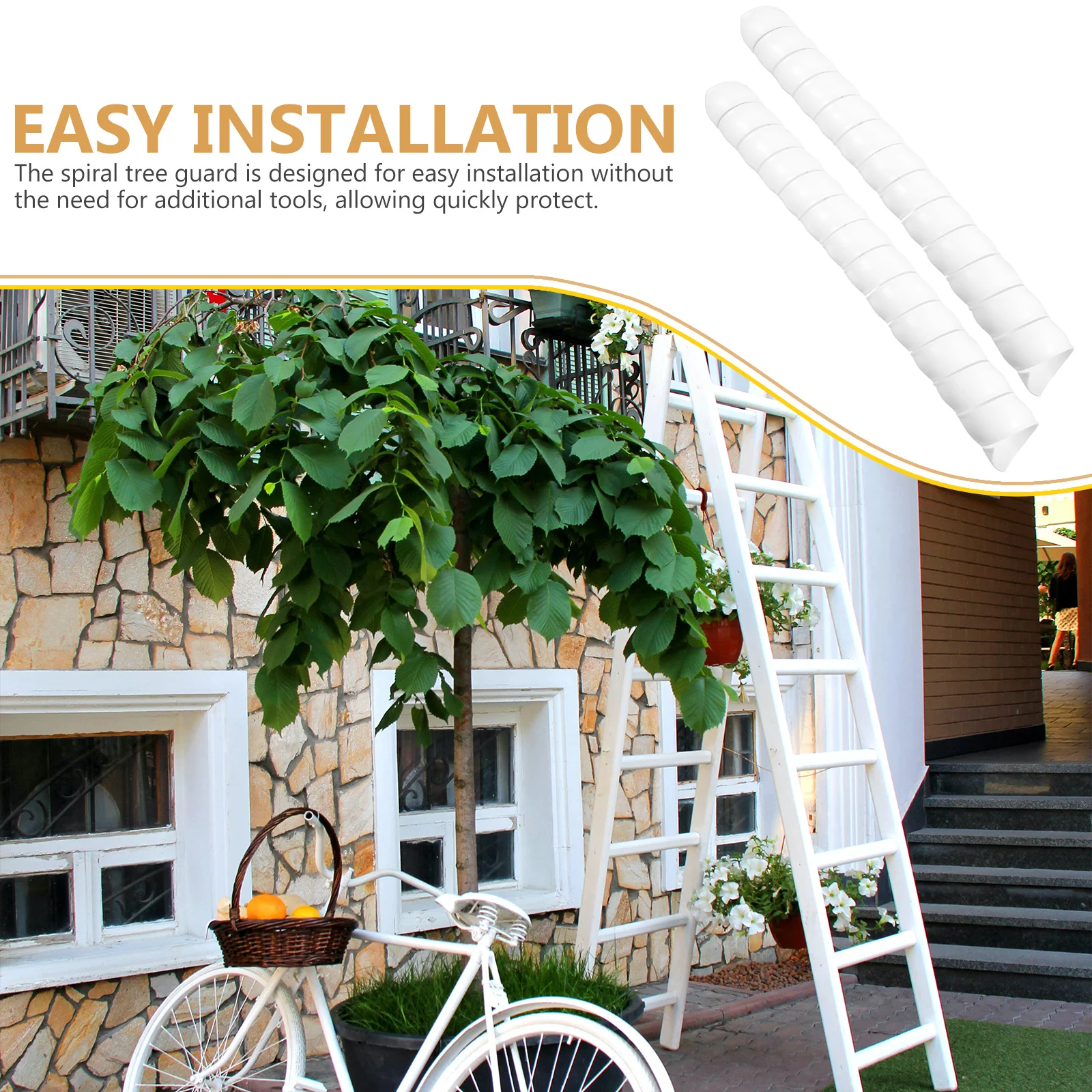 

2Pcs Tree Trunk Protector Spiral PVC Guard for Bark Protection Garden Plant Shield Winter Deer Squirrel Barrier