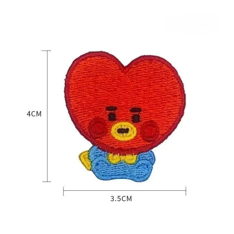 Broches Bordados BT21 Cute Baby, Emblemas Personalizados de Desenho Animado para Decoração de Bolsas e Roupas, Acessórios BTS