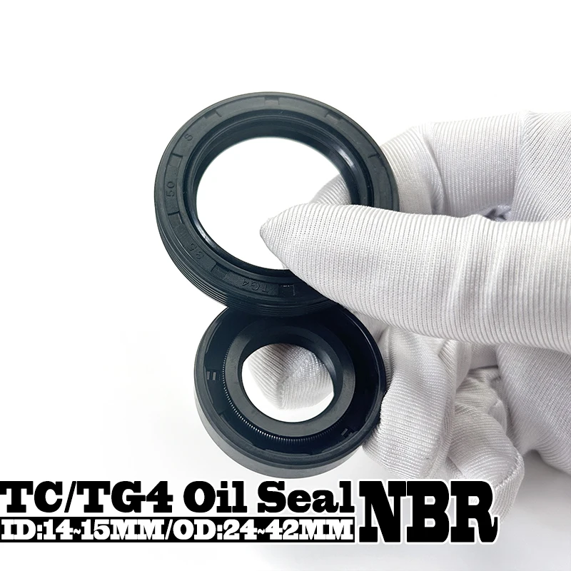 

Надежный сальник типа TC/TG4, внутренний диаметр 14–15 мм, наружный диаметр 24–42 мм, нитриловая резина, подпружиненная губа для автомобильных и промышленных машин