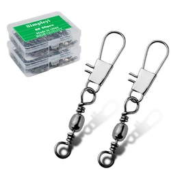 Conector de isca giratório, 50 peças 4 # a 14 # gira interlock conector de pesca acessórios tackles equipamento de pesca cobre giratório carpa peixe ferramenta
