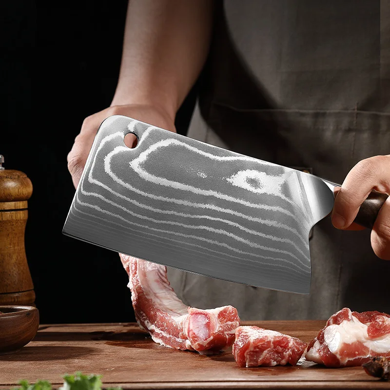 

Sharp Kitchen Knives 67 Layers Damascus Steel Blade Chopper Chefs Cleaver Slicing Handmade Knife Bone Meat And Poultry Tools