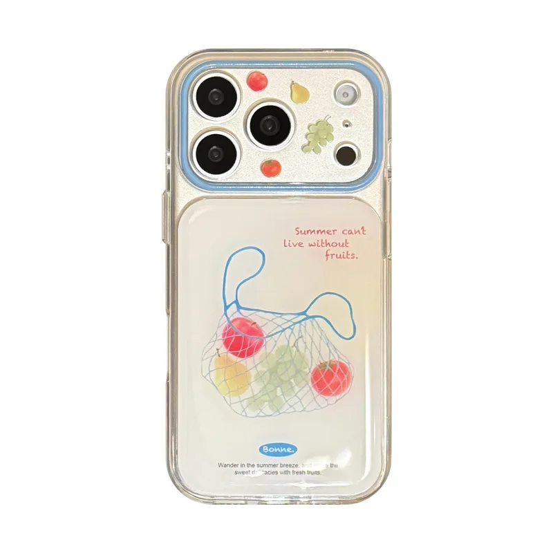Fresh and simple shopping bag phone case for iphone 17 Pro Max 16pmTransparent and soft15Resin Craft Creativity