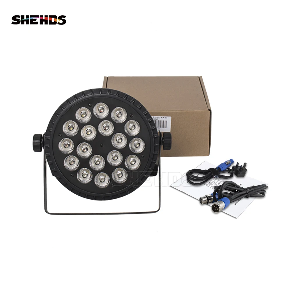 liga de aluminio led par can com acao sonora flat par light dmx luzes do palco festa ktv disco dj lamp 6in 18x18w rgbwa mais uv 01