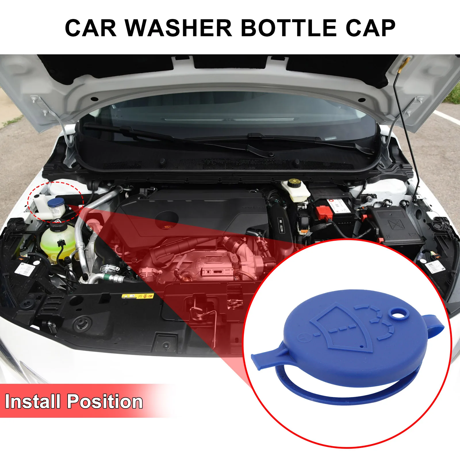 For Peugeot 106 206 207 406 5008 For Citroen C2 C3 C5 Windshield Wiper Washer Fluid Reservoir Cover Water Tank Bottle Lid Cap