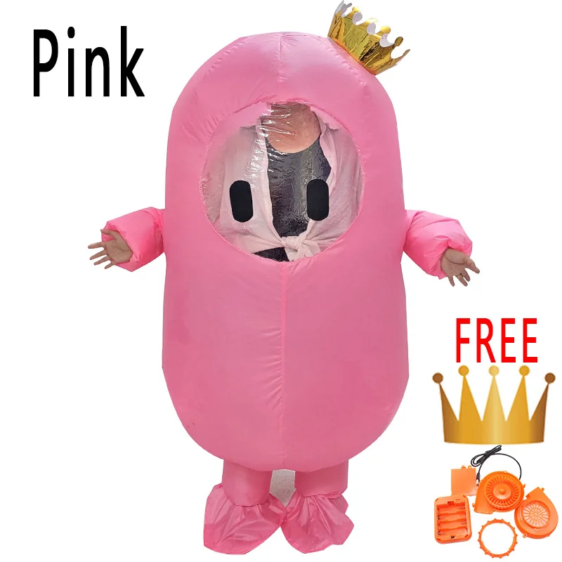 Fall Jongens Opblaasbare Kostuum Meisje Vrouwen Mannen Kid Adult Jellybean Game Struikelen Anime Cosplay Halloween Verjaardagsfeestje Blow Up Pak