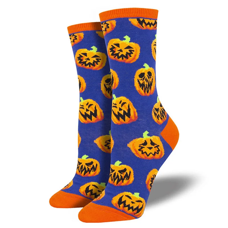 New Harajuku Halloween Creative Funny Pumpkin Jacquard Tide Socks Men And Women Couples In Tube Socks