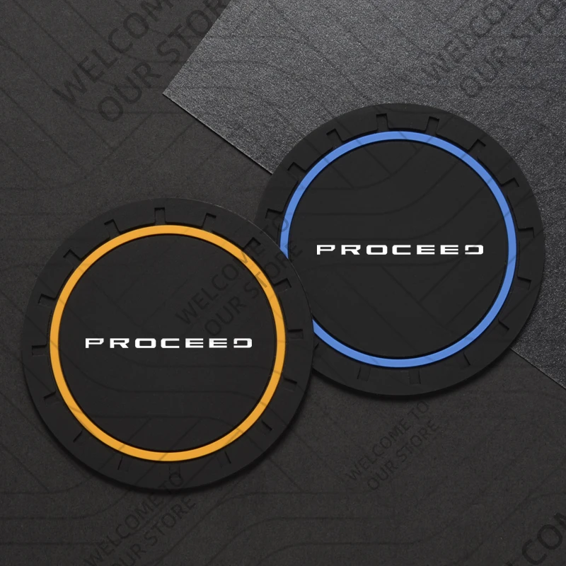 2Pcs For KIA ProCeed X CEED GT Line LOGO Car Silicone Coaster Anti-Slip Water Cup Drink Mat Interior Decoration Accessories - view 2